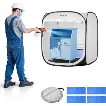 Stan Přenosný stan pro lakovací kabinu VEVOR, výsuvný přenosný stan na stříkání barev 720 x 725 x 750 mm s drátěnými dveřmi, stany pro stříkání barev na skříňky, židle, modely, stoly, výsuvný design, efektivní proudění vzduchu