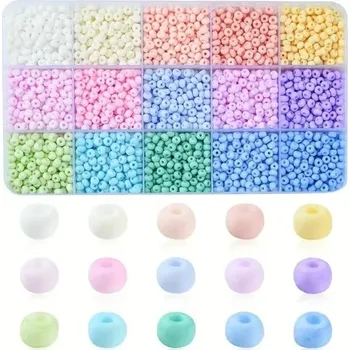 Sada korálků 17 x 10 x 2 cm Box s 15 oddělenými barvami Korálky v přihrádkách pro výrobu šperků Barevné korálky pro náramky náhrdelníky a kreativní tvoření