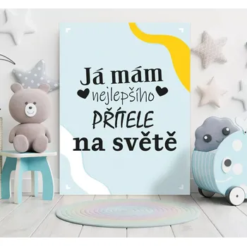 Plechová cedule Sablio Dárková cedulka Já mám nejlepšího přítele na světě: 30x40 cm