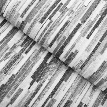 Dekorační látka Leona LN-175 Šedo-černé proužky - šířka 140 cm