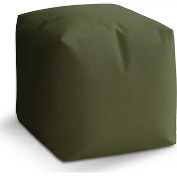 Taburet Sablio Taburet Cube Vojenská zelená: 40x40x40 cm