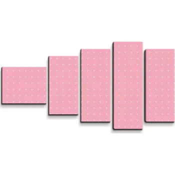 Obraz Sablio Obraz - 5-dílný Bílé čárky na růžové - 100x60 cm