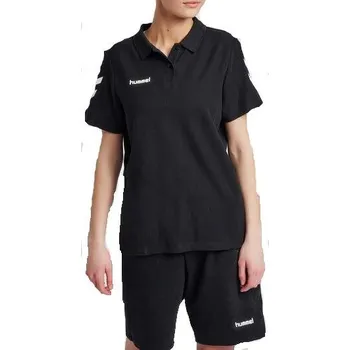 Dámské tričko Triko Hummel Cotton Polo Shirt Women Black 203522-2001 Velikost XXL