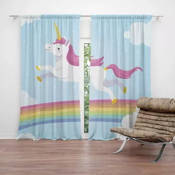 Závěs Sablio Závěs Jednorožec: 2ks 140x250cm