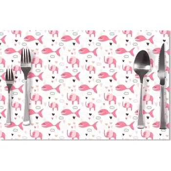 prostírání Sablio Prostírání Růžové rybky a sloni: 40x30cm