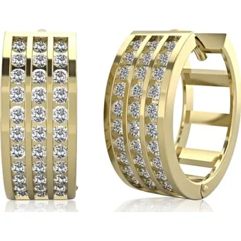 Náušnice Couple, Moderní náušnice Brenda, žluté zlato a zirkony, 585-66-3-0266.0Z00.0.00.001.61