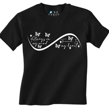 Chlapecké tričko Dětské tričko Stále v mé mysli, navždy v mém srdci (Velikost: 7-8, Barva: Černá)