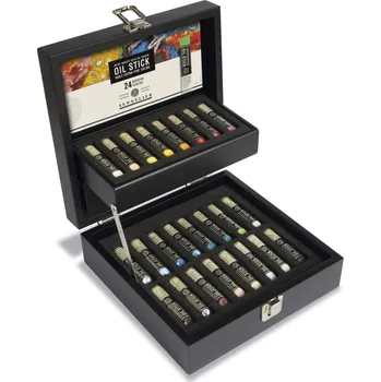 Olejová barva Sennelier Black box Mini Oil Stick, sada 24ks x 12 ml