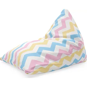 Sedací pytel Sablio Sedací vak Triangl Tříbarevné klikyháky: 120 x 100 x 100 cm
