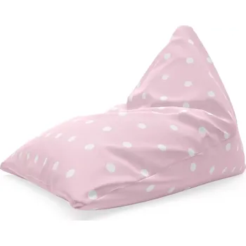 Sedací pytel Sablio Sedací vak Triangl Bílé puntíky na růžové: 120 x 100 x 100 cm