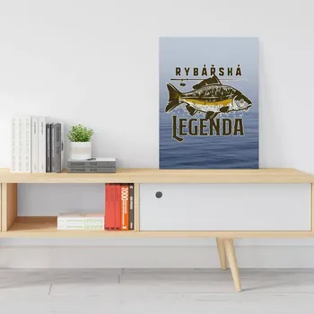 Plechová cedule Sablio Dárková cedulka Rybářská legenda: 30x40 cm