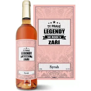 Víno Sablio Růžové víno Ty pravé legendy se rodí v září: 0,75 l