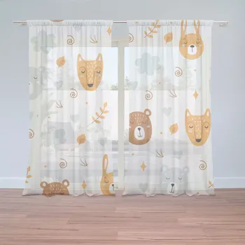 Záclona Sablio Záclony Medvěd a liška: 2ks 150x250cm