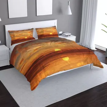 Povlečení Sablio Povlečení Oranžové slunce - 140x200 / 90x70