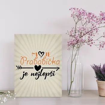 Plechová cedule Sablio Dárková cedulka Moje prababička je nejlepší: 30x40 cm