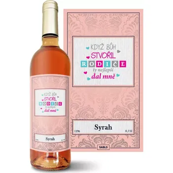 Víno Sablio Růžové víno Když Bůh stvořil rodiče: 0,75 l