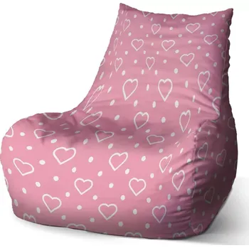 Sedací pytel Sablio Sedací vak Bean Srdce a tečky - 60 x 70 x 70 cm