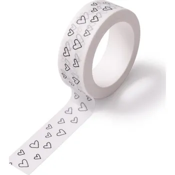 Lepicí páska Washi páska Bílé srdce