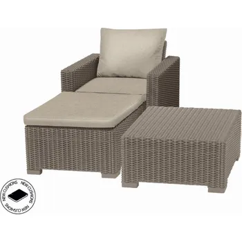 Zahradní sestava Zahradní nábytek Keter set stůl + křeslo + podnožka California cappuccino