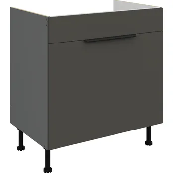 Kuchyňská skříňka Dřezová skříňka s výsuvem na tříděný odpad, šířka 80 cm Grafit