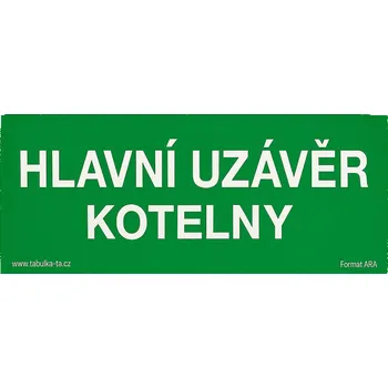 Traiva s.r.o. Hlavní uzávěr kotelny Verze: Samolepka 210 x 80 mm tl. 0.1 mm - Kód: 05568