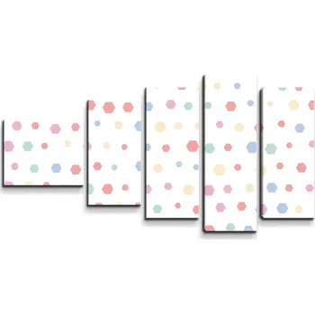 Obraz Sablio Obraz - 5-dílný Různě barevné puntíky - 100x60 cm