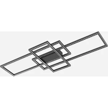 Stropní svítidlo černý LED rám ERVI s dálkovým ovládáním