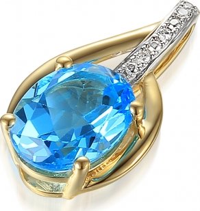 Gems, Diamantový přívěsek Monroe, kombinované zlato s brilianty a modrým topazem, 585-38-2-4526.2ZB0.0.00.HSI.603.25