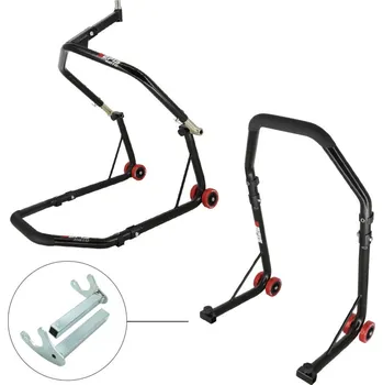 SEFIS D18 přední stojan do krku řízení a zadní stojan set - háky - černý