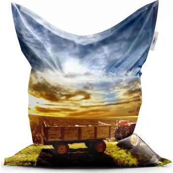 Sedací pytel Sablio Sedací vak Classic Traktor s vlečkou - 150x100 cm