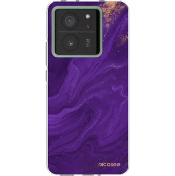 Pouzdro na mobilní telefon Picasee silikonový průhledný obal pro Xiaomi 13T Pro - Fialová