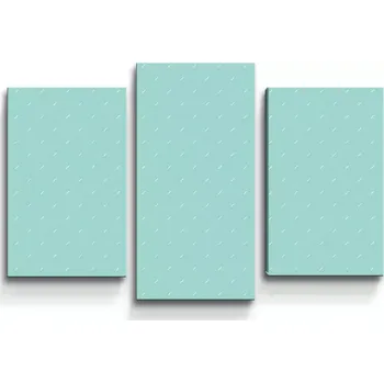 Obraz Sablio Obraz - 3-dílný Bílé čárky na tyrkysové - 75x50 cm