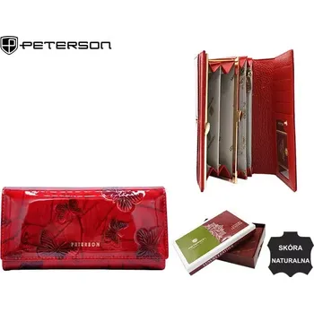 Peněženka Peterson Dámská kožená peněženka PTN 42122-BF červená v krabičce RFID