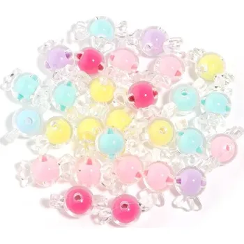 Akrylové korálky bonbon 21 x 12 mm 50 ks Barevné korálky s transparentním obalem Barevné jádro Tvoření šperků Přívěsky na náramky a náhrdelníky