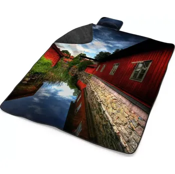 deka Sablio Plážová deka Červený dům: 200x140 cm