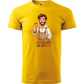 Sablio Tričko s potiskem Hrdina bez pláště? Ano, jsem včelař - žluté 2XL