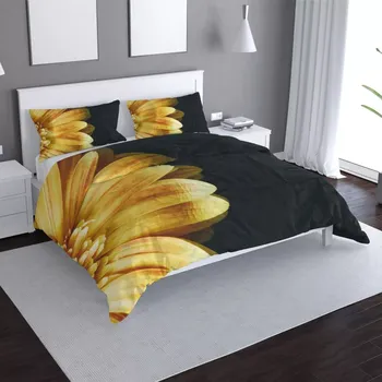 Povlečení Sablio Povlečení žlutá gerbera - 140x220 / 90x70