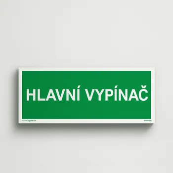 Hlavní vypínač Samolepka 75 x 25 mm tl. 0.1 mm - arch 24 ks - Kód: 10547