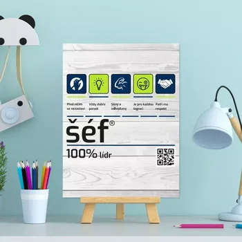 Plechová cedule Sablio Dárková cedulka Šéf: 30x40 cm