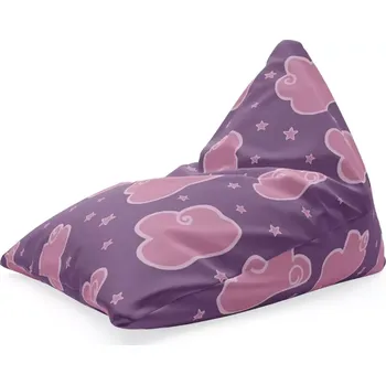 Sedací pytel Sablio Sedací vak Triangl Růžové obláčky: 120 x 100 x 100 cm