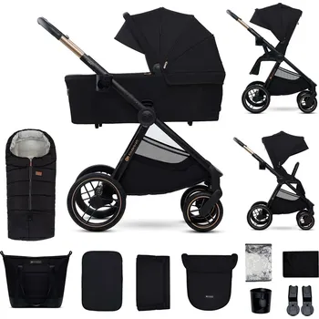 Kočárek KINDERKRAFT Kočárek kombinovaný Nea 2 2v1 Midnigth Black + Fusak3v1 Jibot Horizontal Ink Black
