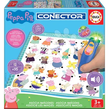 Desková hra Společenská hra Peppa Pig Conector Educa s inteligentním perem se zvukem a světlem 95 otázek a odpovědí ve španělštině francouzštině portugalštině angličtině