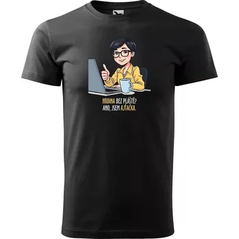 Pánské tričko Sablio Tričko s potiskem Ano, jsem ajťačka - černé M