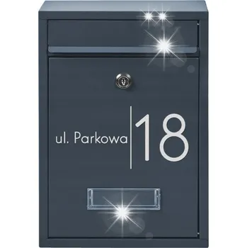 Poštovní schránka ANTRACITOVÁ POŠTOVNÍ SCHRÁNKA RIB + VZOR NÁPIS