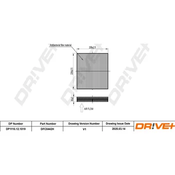 Kabinový filtr Kabinový (pylový) filtr DRIVE+ DP1110.12.1019