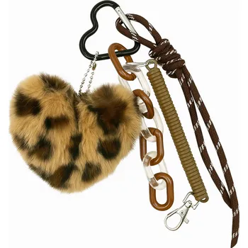 Flamenco Mystique Nadýchaný plyšový přívěsek na klíče ve tvaru pantera ve tvaru srdce BRL382