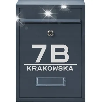 Poštovní schránka POŠTOVNÍ SCHRÁNKA NA DOPISY RIB ANTRACIT + NÁPIS ADRESA ULICE ČÍSLO
