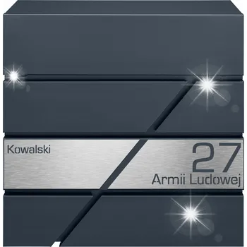 Poštovní schránka ANTRACITOVÁ POŠTOVNÍ SCHRÁNKA NA DOPISY + ŠTÍTKY S BROUŠENÝM POVRCHEM