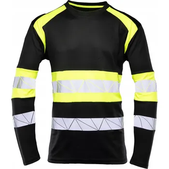 Pánské oblečení REFLEXNÍ TRIČKO ČERNO-ŽLUTÉ SEVEN KINGS DLOUHÝ RUKÁV RIVAL vel. 3XL