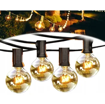 Venkovní osvětlení ZAHRADNÍ SVĚTELNÝ ŘETĚZ 3M 10 ŽÁROVEK, SVĚTELNÉ ZAHRADNÍ LAMPY